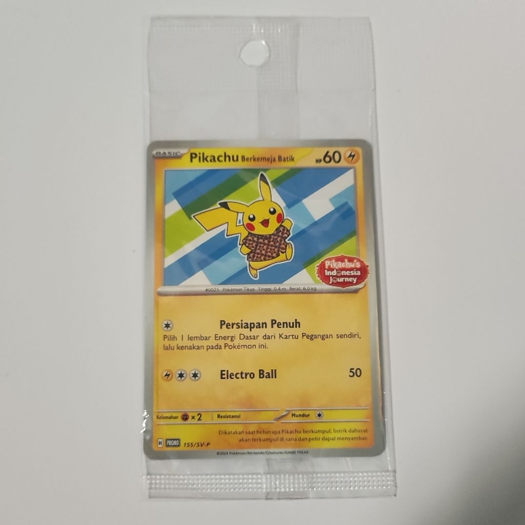 TCG Pikachu Berkemeja Batik Biru