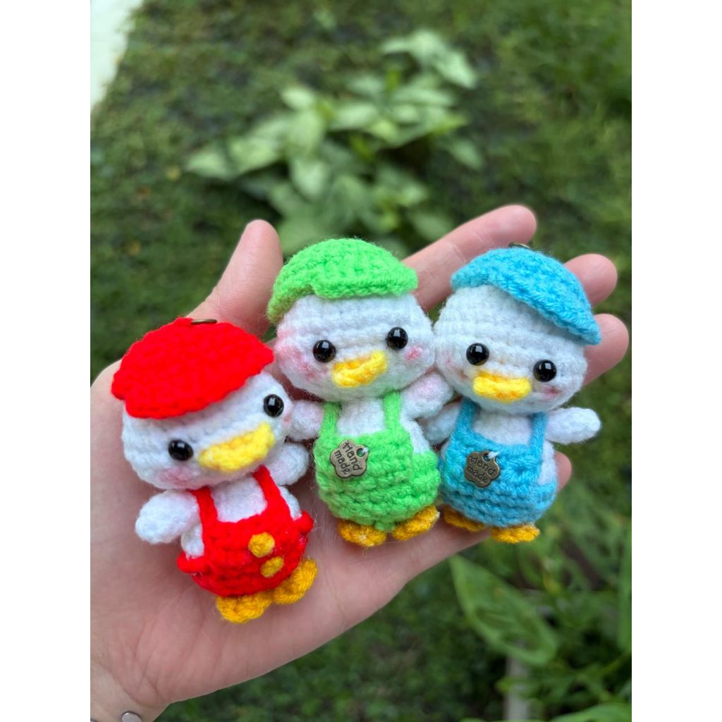 Trio Kwek Kwek - gantungan kunci rajut - knit