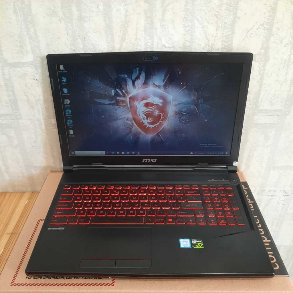 #GTX 1060 6Gb  Laptop MSI Gaming GP62MVR 7RFX, Intel Core i7-7700HQ, Gen 7Th, Ram 8/500Gb+128Gb, #Du