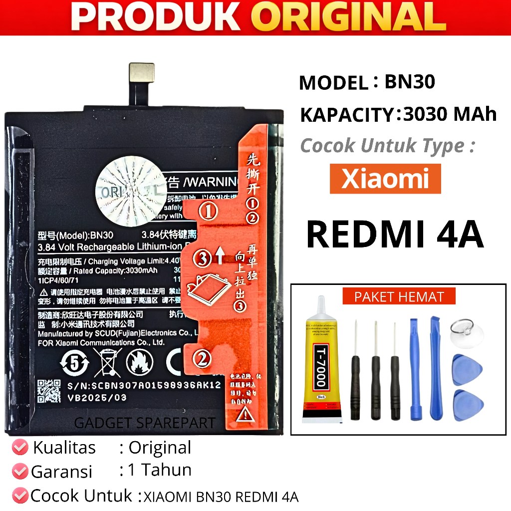 BATERAI XIAOMI REDMI 4A / BATERAI XIAOMI BN30