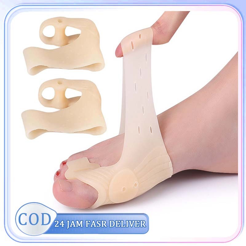 2Pcs Korektor Jempol Kaki Bunion Pemisah Jempol Kaki Hallux Valgus Pelindung Jempol Kaki Silikon
