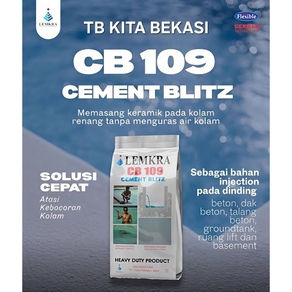 NEW LEMKRA CB 109 1 KG / LEMKRA CEMENT BLITZ / LEMKRA SEMEN KOLAM RENANG / LEMKRA SEMEN INSTANT