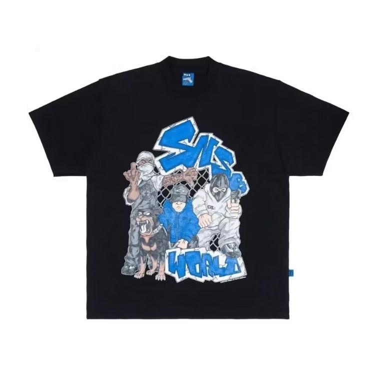 SNSB WORLD CREW Black Obersized Tee Tshirt Hitam ORIGINAL