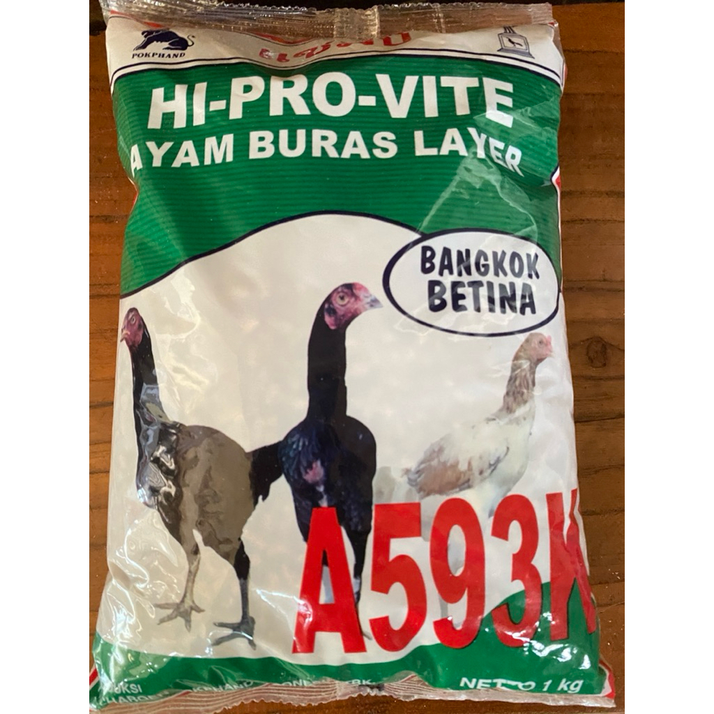 A593K Hi-Pro-Vite Pakan Ayam Bangkok Betina Kemasan 1Kg / Pakan Ayam Buras Layer Bangkok Betina
