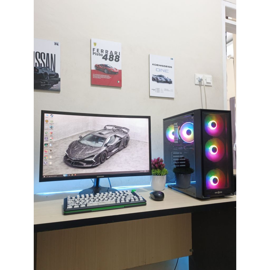 PC Core i3 Gen10 RAM 16GB DDR4 VGA RX 6600 8gb ddr6 fullset