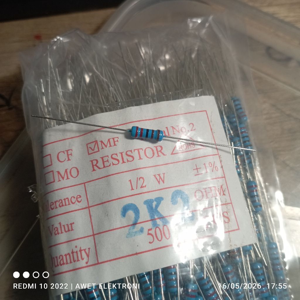 resistor 2k2 ohm 1/2 watt reaistor jumper injektor matic resistor 2k2 1/2w resistor 2K2 1/2W