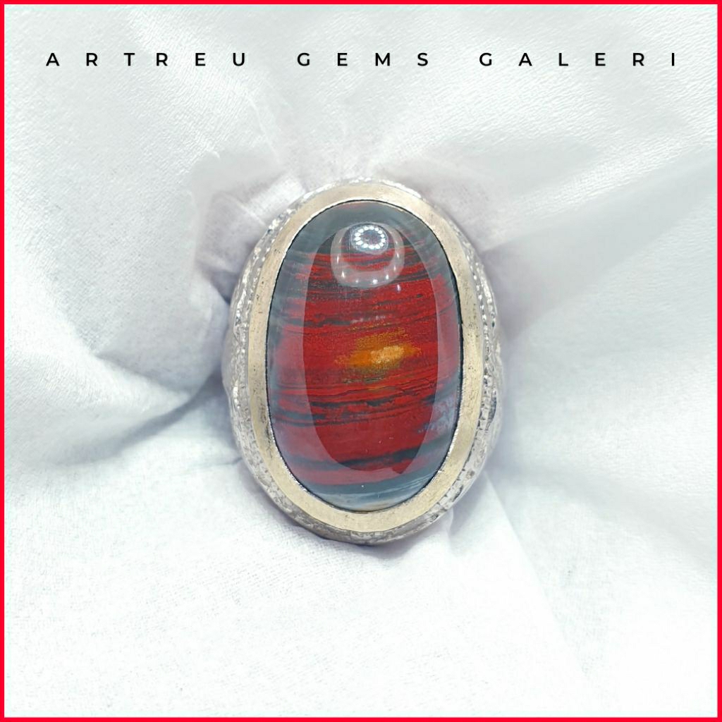 Batu Fokay Kelor Urat Merah | COD Bisa | Cincin Batu Akik Ring 5-10