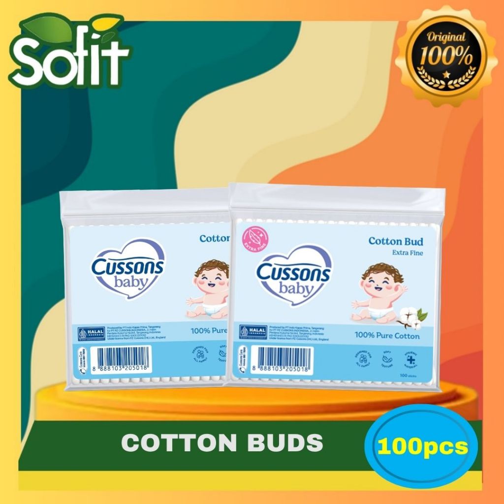 Cussons Baby Cotton Buds Regular & Extra Fine 100s - Cussons Cotton Bud - Korek Kuping - Sofit