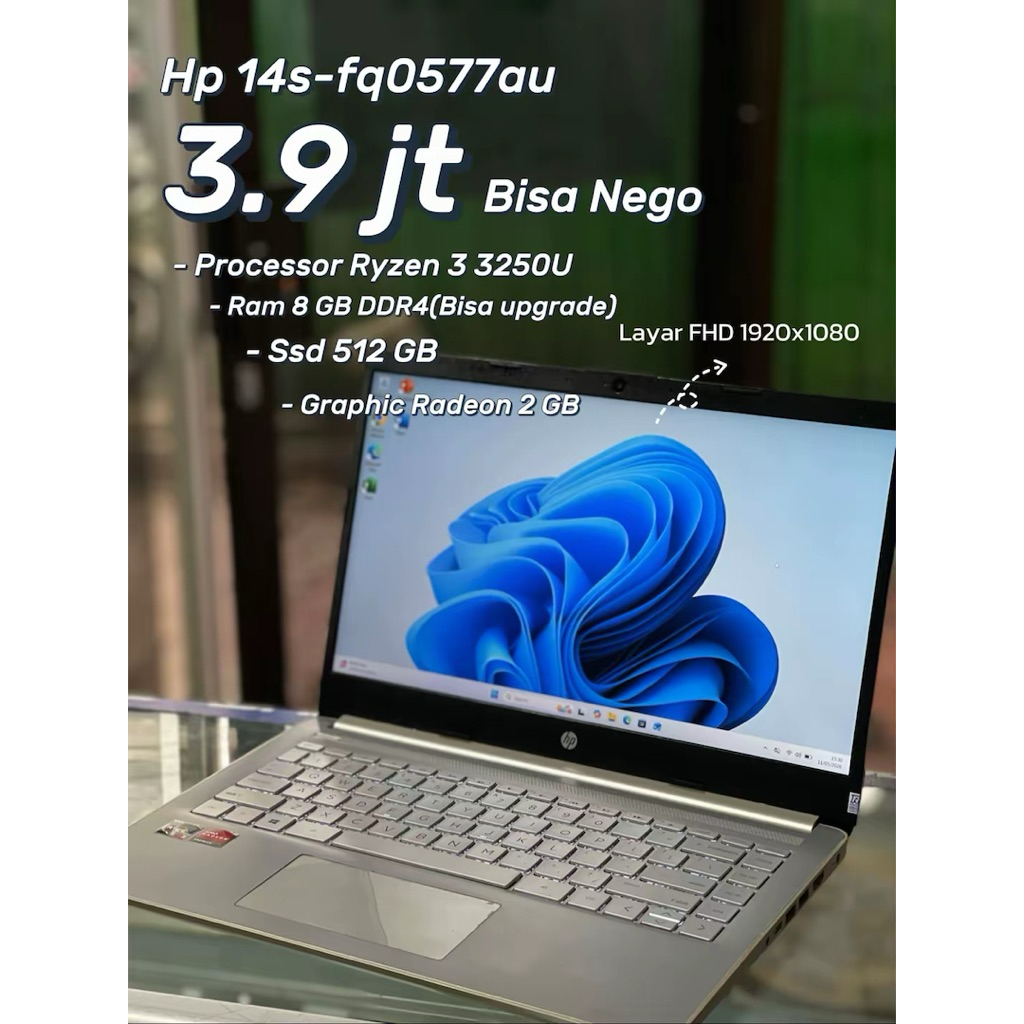 Laptop HP 14s Ryzen 3 8/512