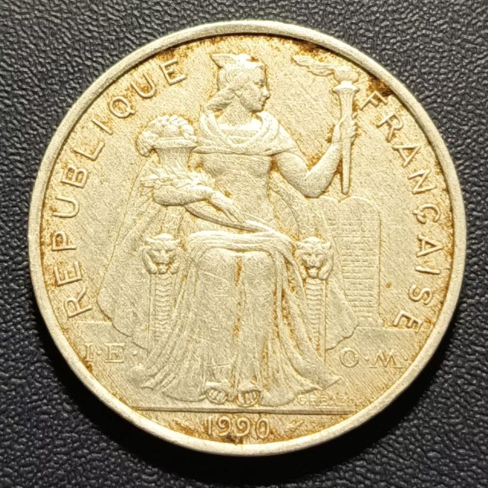 Koleksi Koin Kuno France 5 Francs Bahan Almunium