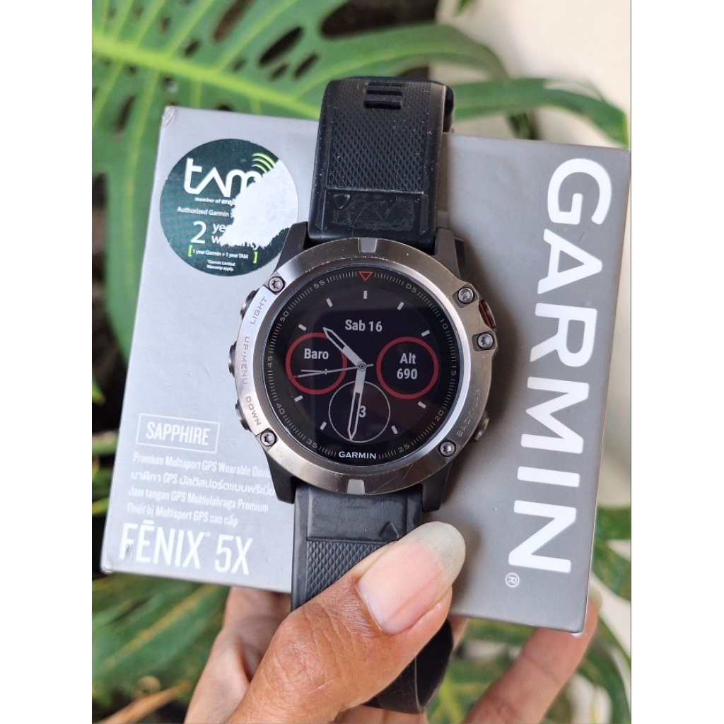 Garmin Fenix 5x Sapphire Fullset Hitam