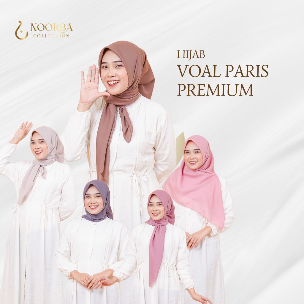Noorba.Collection | Hijab Segi Empat Voal Faris Premium | New Katalog 110 x110 cm