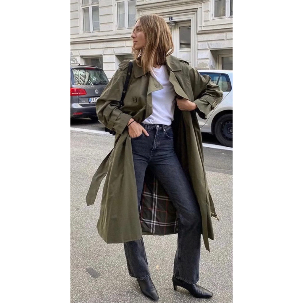 Coat Branded Zara Women (Army, Tag lengkap) / Coat zara / Coat Branded