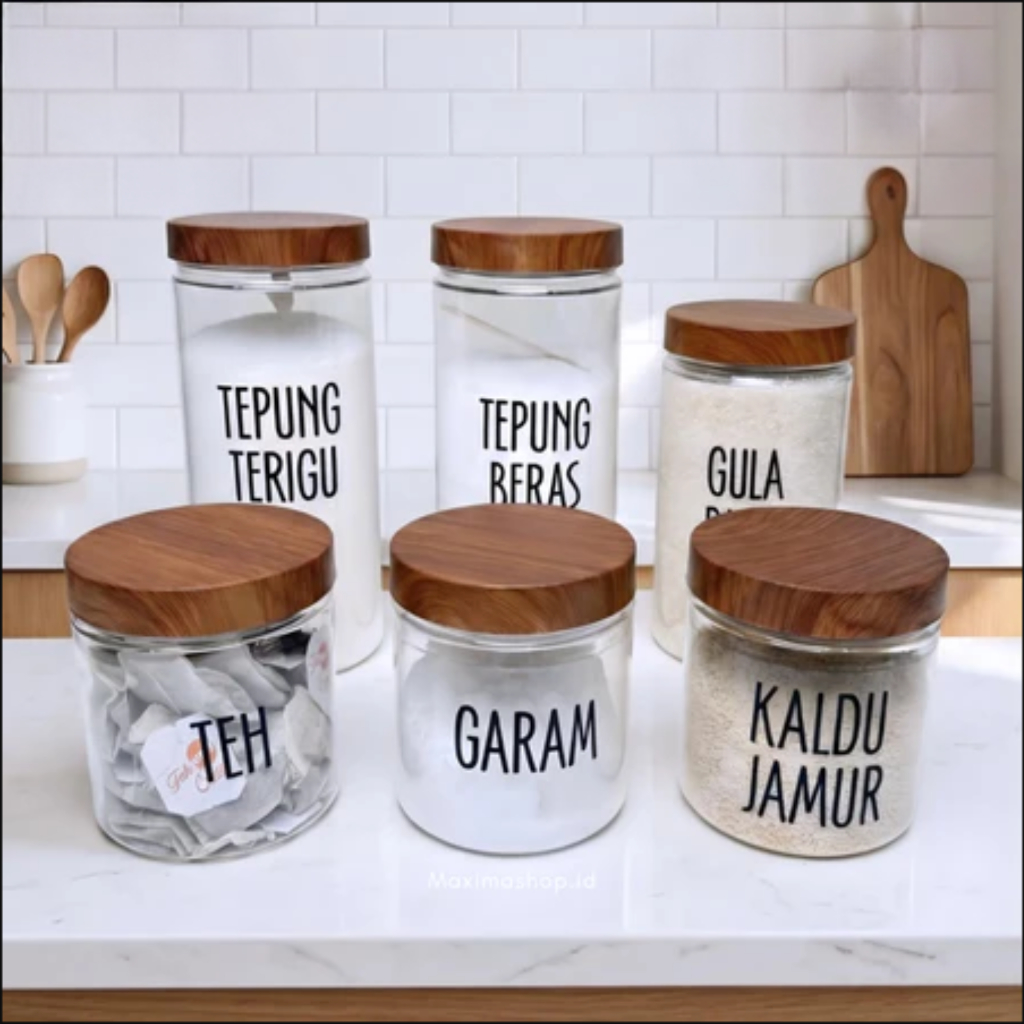 Stiker Label Bumbu 30 nama bumbu Stiker Toples Botol Tuperware Label Toples Botol