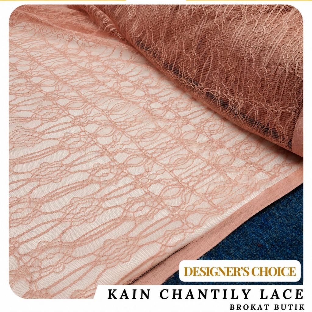 Kain Brokat Chantilly Lace Boutique Premium / Brokat Chantilly Lace bahan lembut dan halus untuk keb