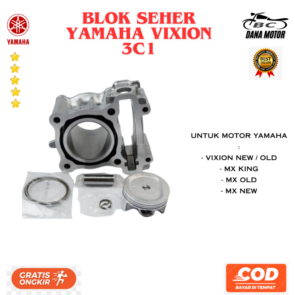 Blok Seher Vixio Ori / Blok Piston Yamaha Jupiter Mx Original Premium - 3C1-E1311-00 / 1PA