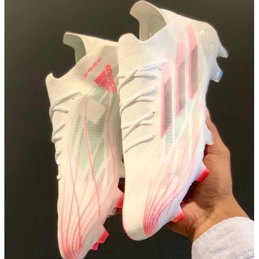 Sepatu Bola X Speedflow .1 Champions Edition Numbersup White Pink Solar Yellow and Bisa COD