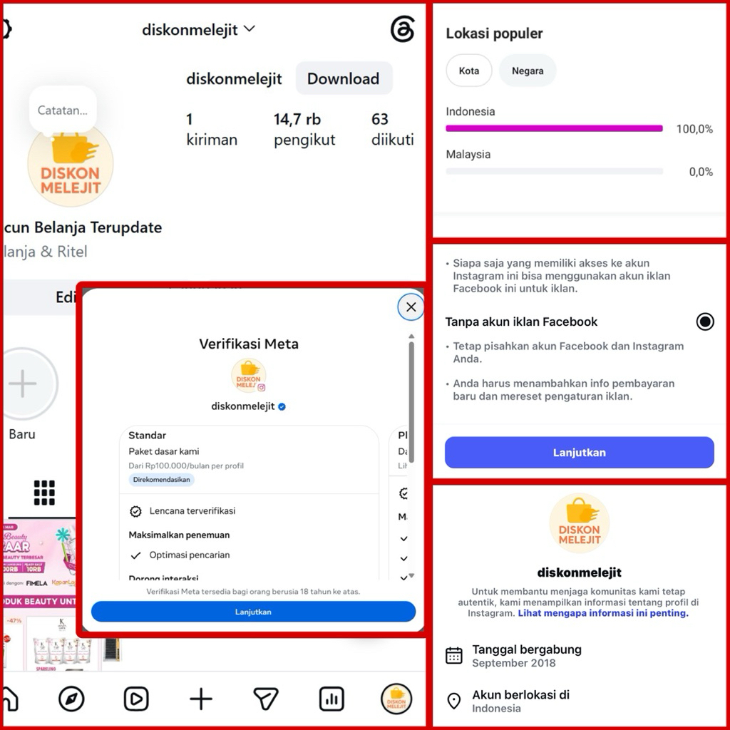 Akun INSTGRAM old tua siap verif