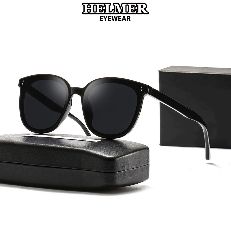 Kacamata Hitam Polarized UV400 Wanita Kacamata Frame Bulat Retro Pria