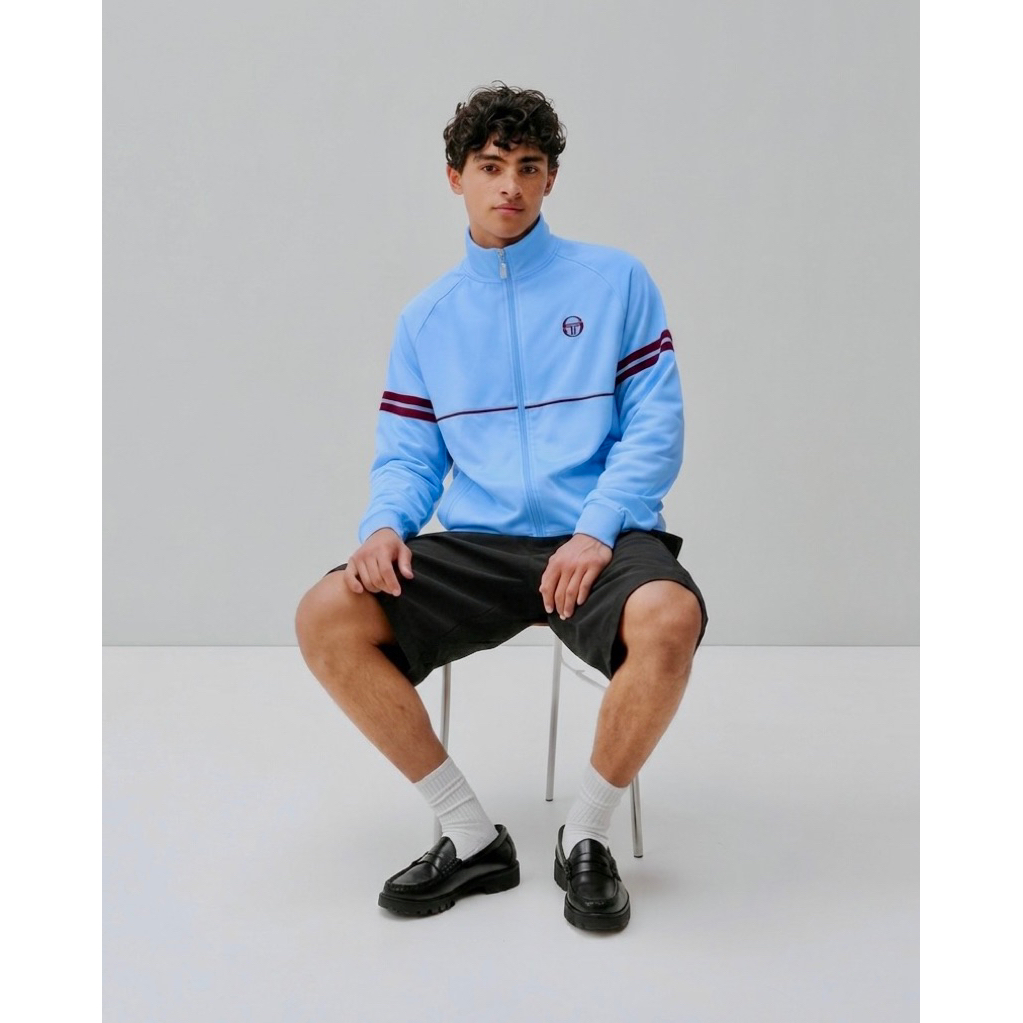 Sergio Tacchini Orion Tracktop Jacket In Blue / Burgundy