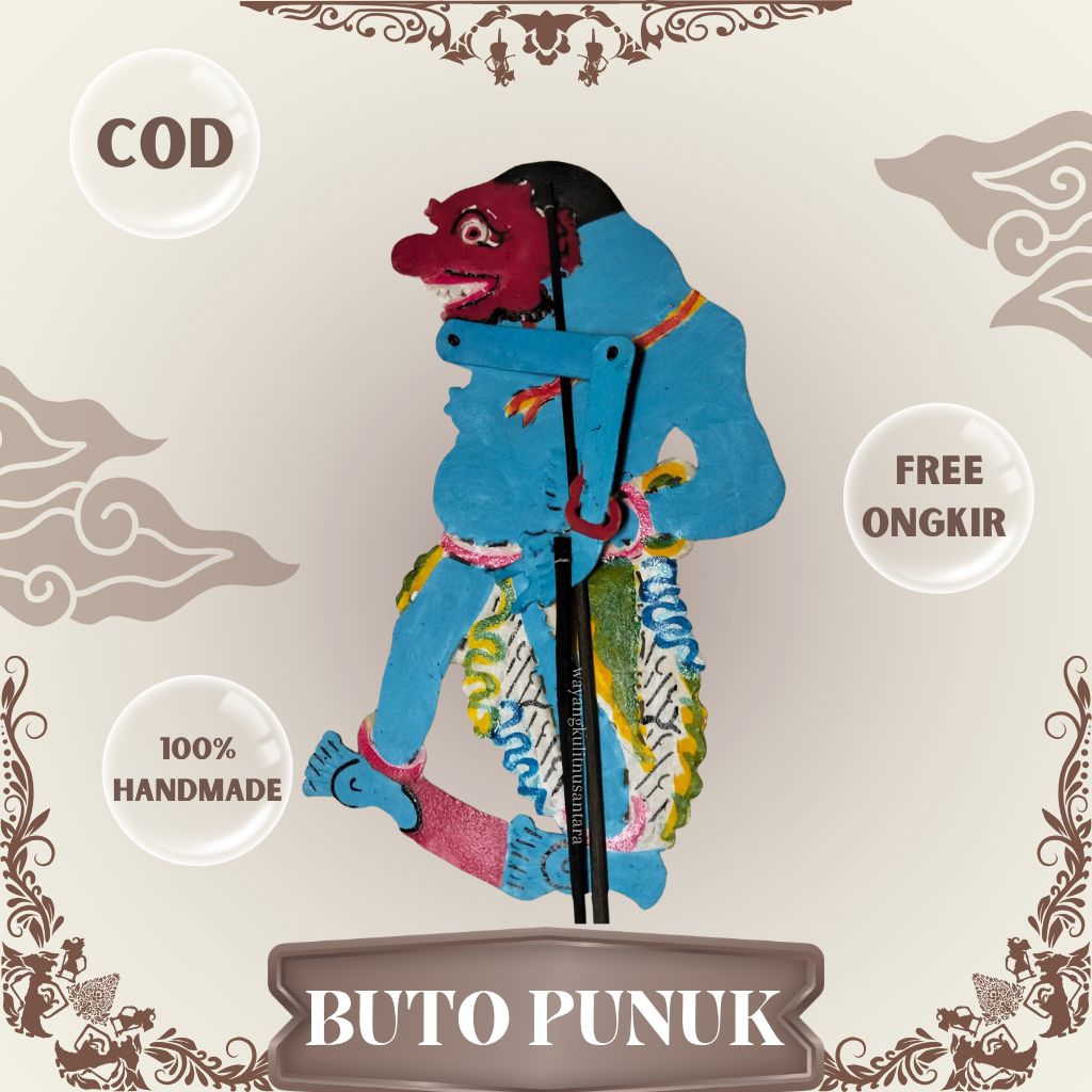 [BUTO PUNUK] WAYANG KULIT 30 CM wayang mainan|Wayang Kulit Nusantara|
