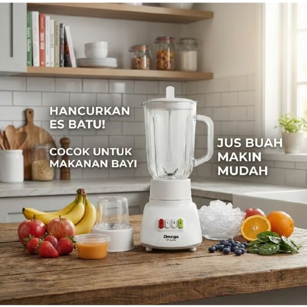 Blender kaca National TD dengan 6 mata pisau