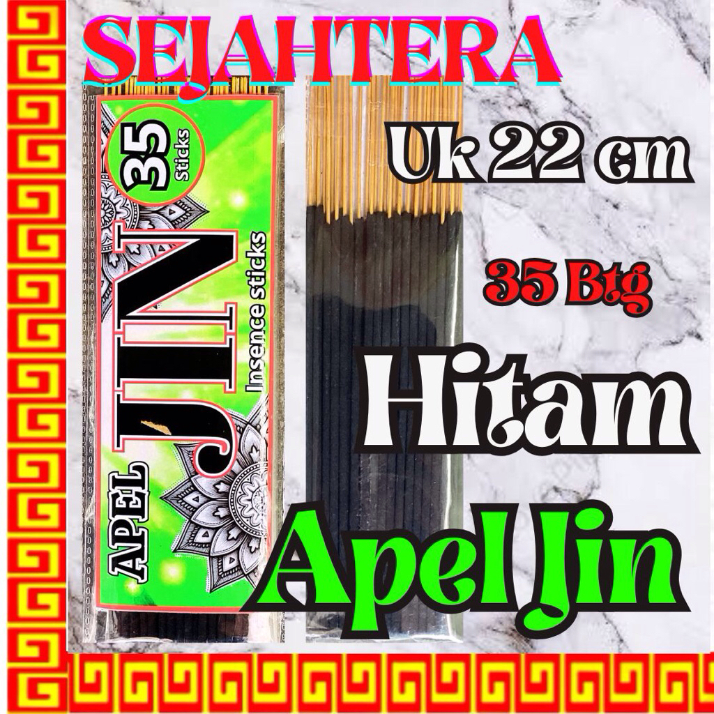 Dupa Hio STRONG Ritual “APEL JIN” 22cm 35Btg Hitam Pouch