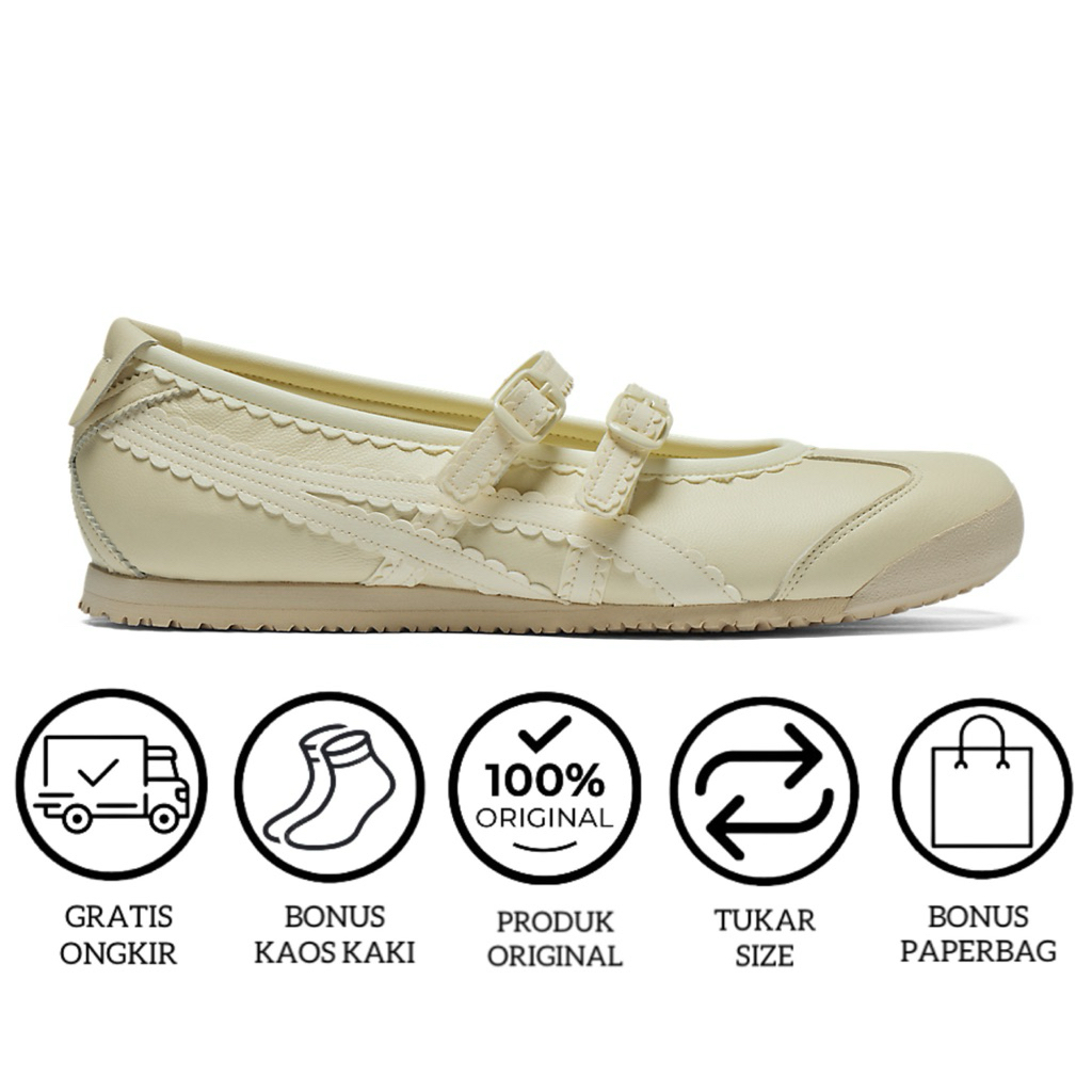 Sepatu Sandal Sneakers Wanita 0nitsuka TGRS Ivory Cream