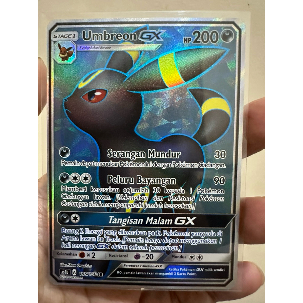 Umbreon GX 142/149 indonesia Full Art Ultra Rare Holo Pokemon Card nm