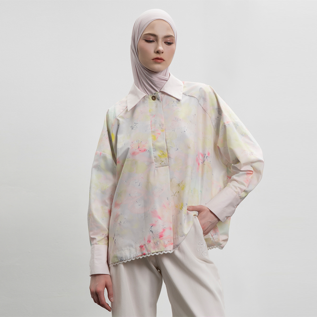 KROMA BRISSA Viona Boxy Top Lime Blush Kamiidea Kamidea Atasan Kemeja Lengan Panjang