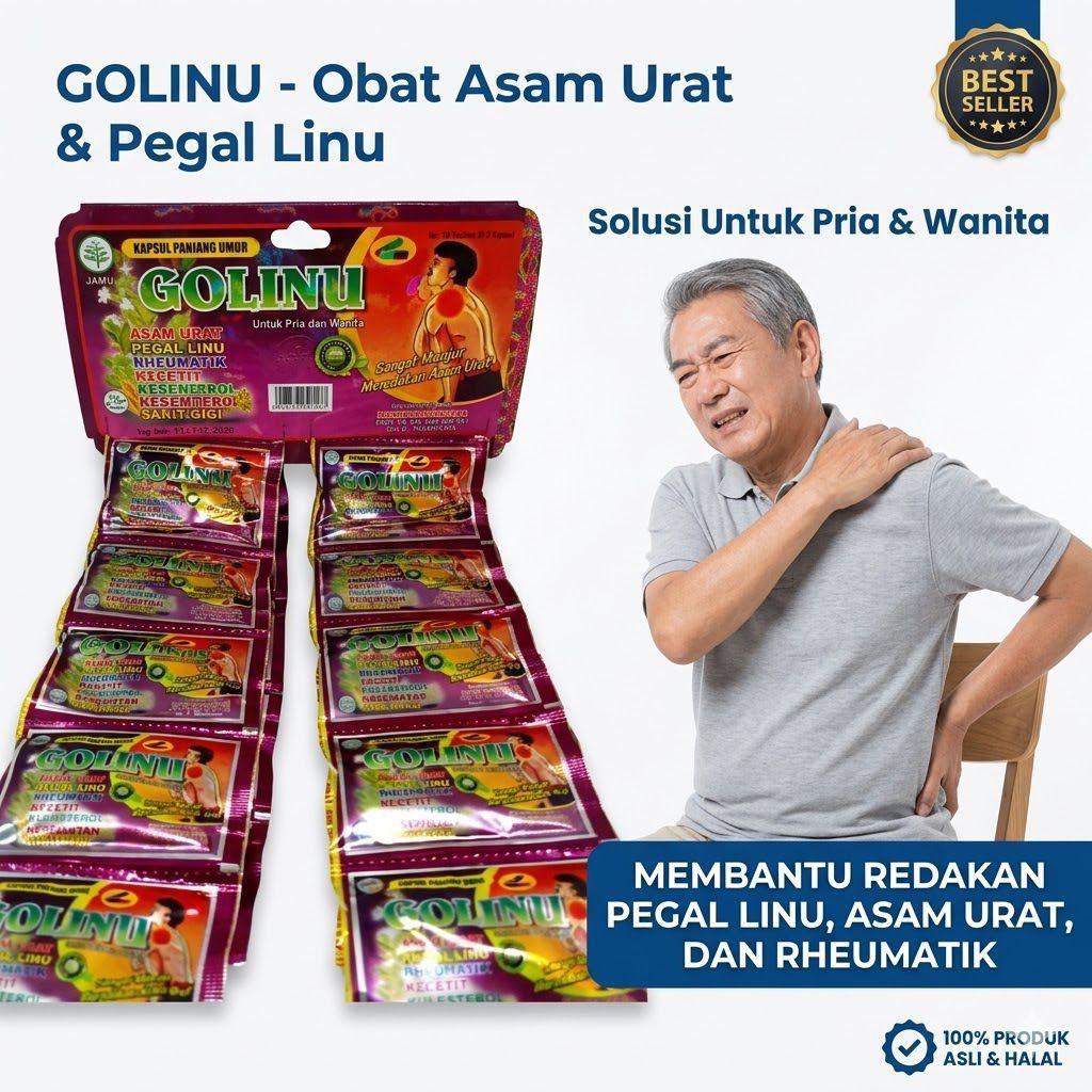 Golinu  ORI 100% Kapsul Herbal Obat Asam Urat Pegal linu Reumatik