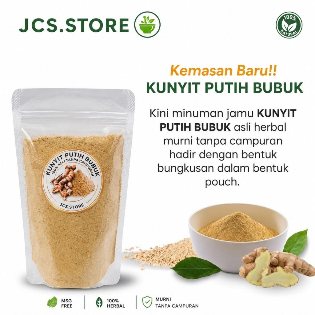 Kunyit Putih Bubuk Original Tanpa Campuran 100% Murni Kunyit Putih