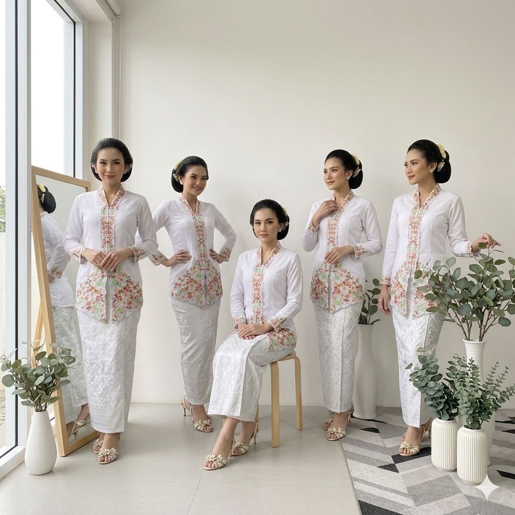 Setelan Kebaya Encim Modern / Setelan Kebaya Rok Tumpal Instan / Setelan Kebaya Pesta / Kebaya Wanit