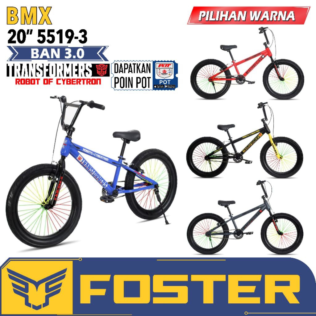 sepeda bmx 20 Foster 5519-3 ban 3.0 sepeda bmx ban jumbo sepeda remaja