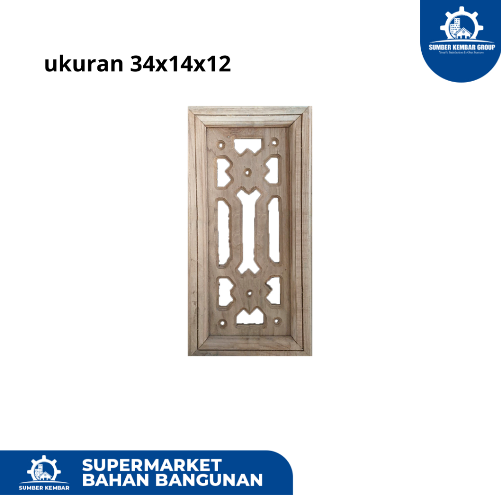 Loster kayu jati Roster untuk ventilasi rumah Lubang angin 34X14X12