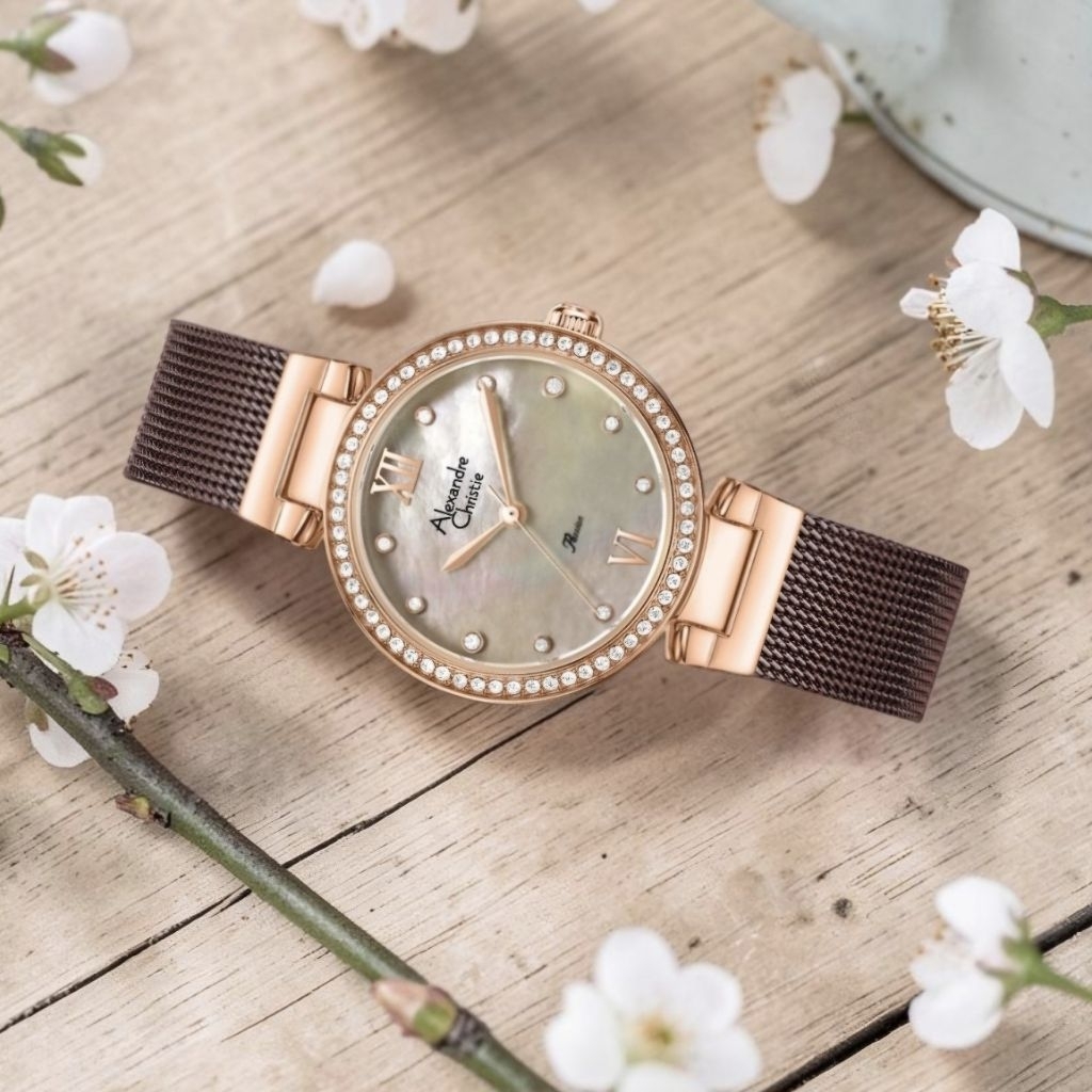 Alexandre Christie 2754 Brown Rosegold Cewe Original