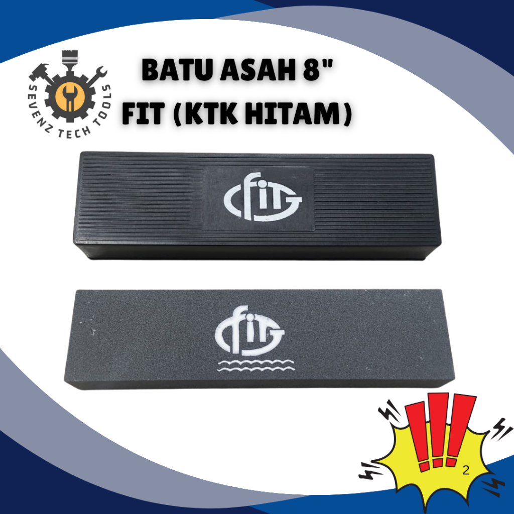[KTK HITAM]BATU ASAH PISAU 8" FIT/BATU GOSOK 8" FIT BATU ASAHAN PISAU 2 SISI HALUS KASAR