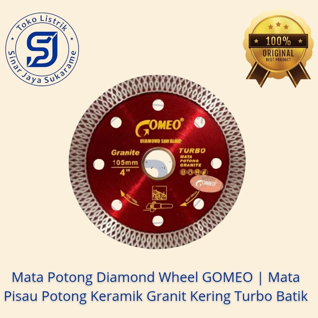 Mata Potong Diamond Wheel GOMEO | Mata Pisau Potong Keramik Granit Kering Turbo Batik
