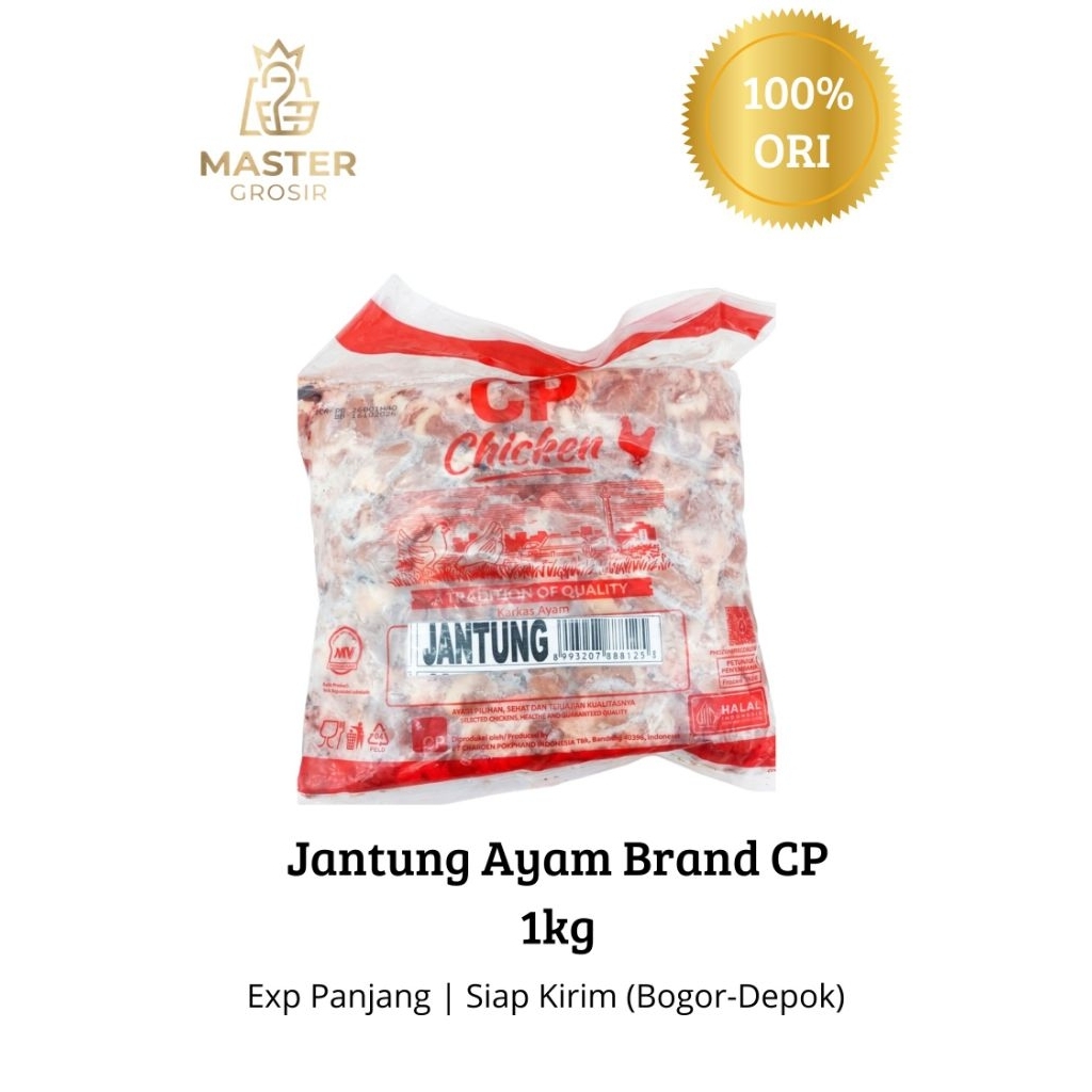 Parting ayam brand CP 1kg jantung dan ampela Halal bersih dan tanpa bahan pengawet