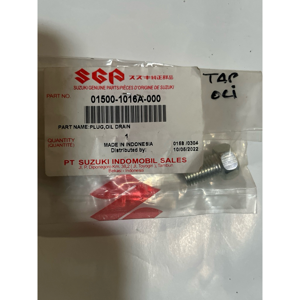 Baut BOLT 10X16MM Tap Oli (Baut Pembuangan Oli Mesin Bawah) SUZUKI SKAYWAVE SHOGUN ALL NEW SATRIA FU