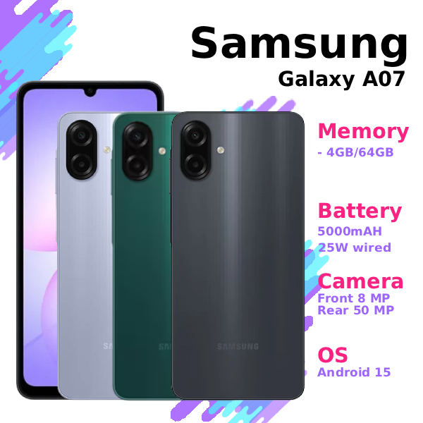 HP Smartphone Android Samsung Galaxy A07 4GB 64GB