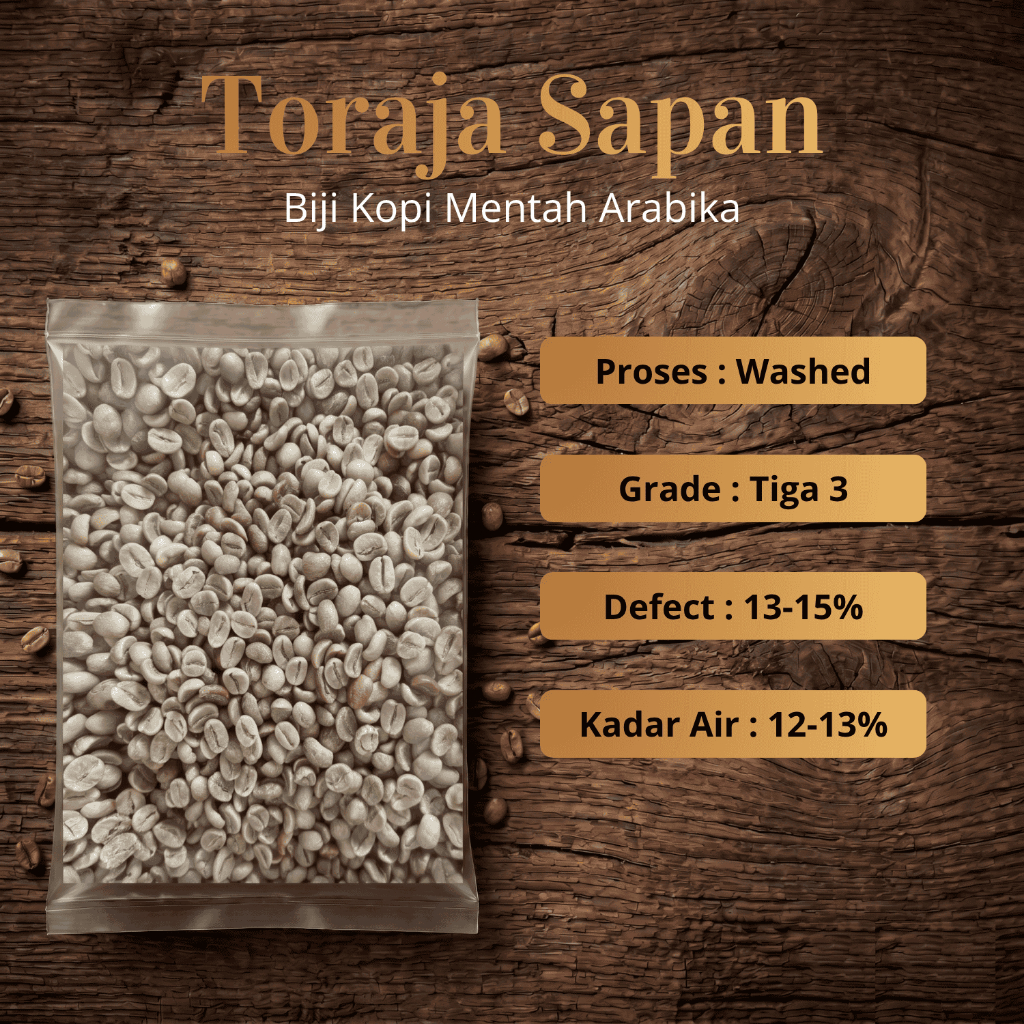 Green Bean biji kopi Arabika Toraja Sapan - Komersial