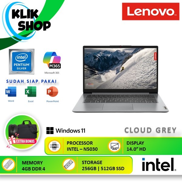 LENOVO IDEAPAD SLIM 1 14 INTEL PENTIUM SILVER N5030 4GB 256GB SSD 14.0 WIN11HOME