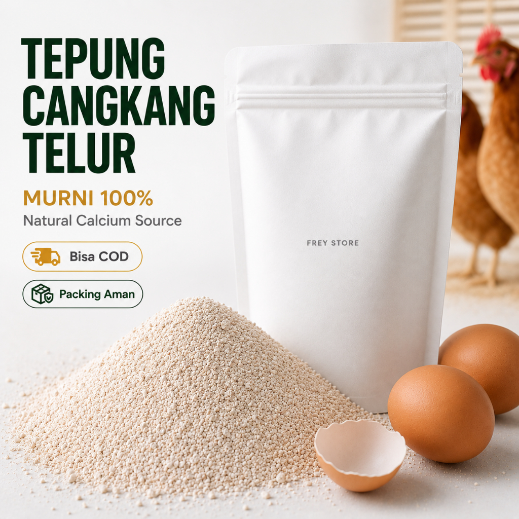 Tepung Cangkang Telur Murni 100%  | Kalsium Ayam Petelur | Campuran Pakan Ayam