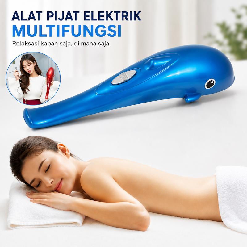 Alat Pijat Elektrik Getar Dolphin Body Massager USB Charging Bisa Cas