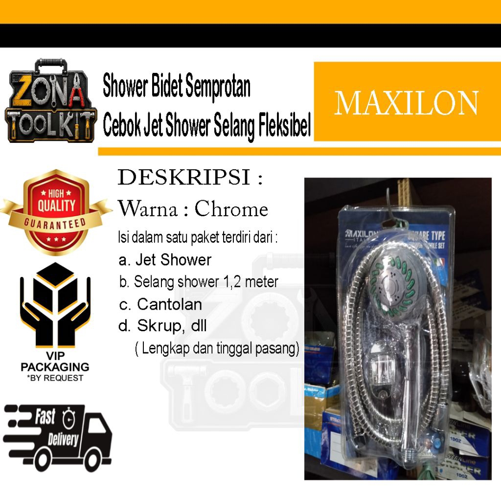 Shower Bidet Semprotan Cebok Jet Shower Selang Fleksibel