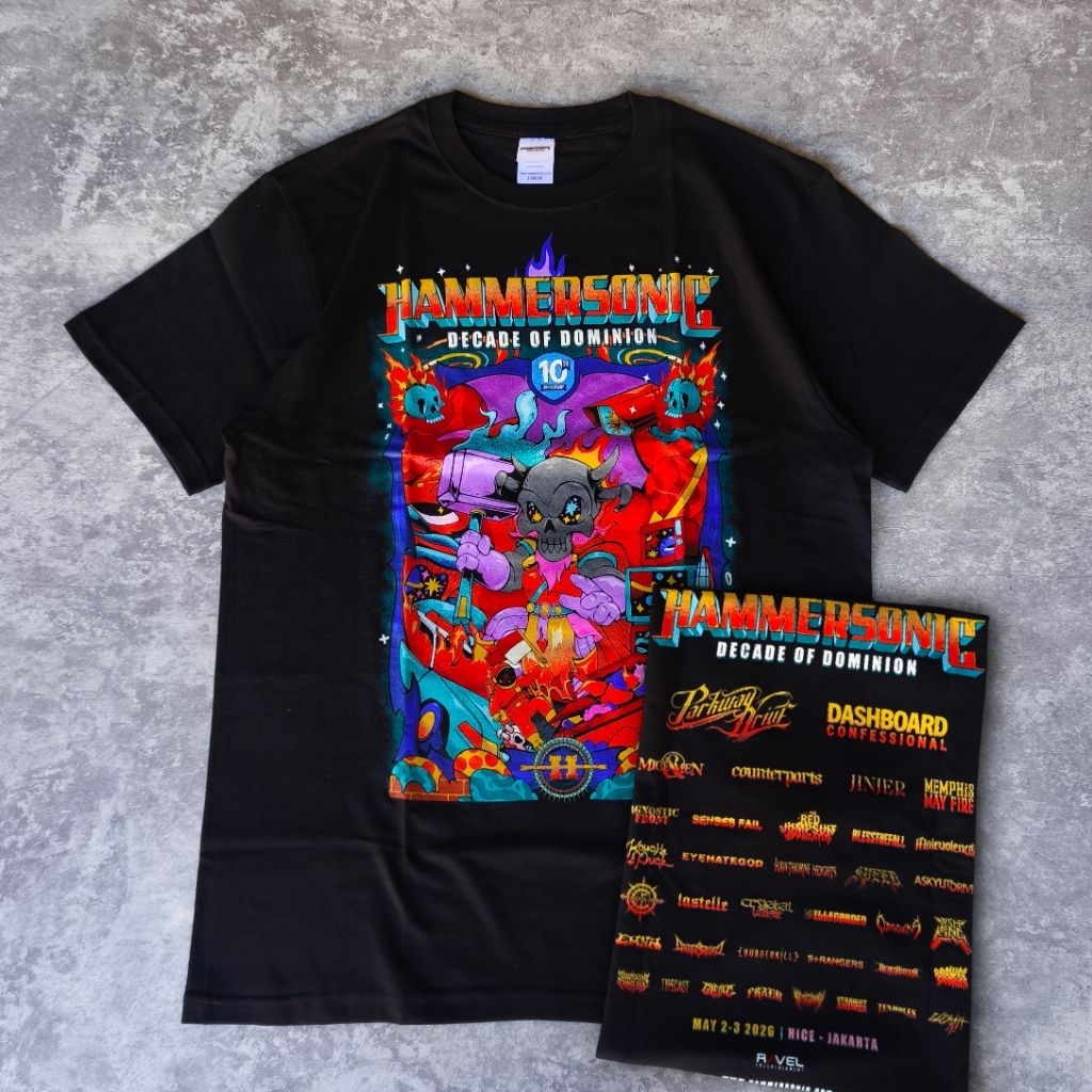 Tshirt Hammersonic Fest 2026 | Hammersonic Official Merchandise Tshirt Black Heavyweight Cotton