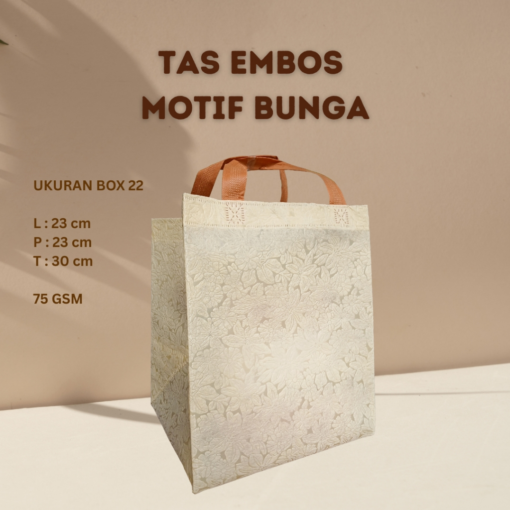 Tas hajatan embos motif bunga, tas besek tas embos ukuran 22