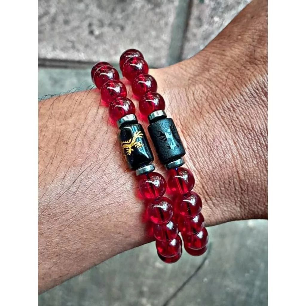 gelang merah siem siam naga emas dan naga hitam