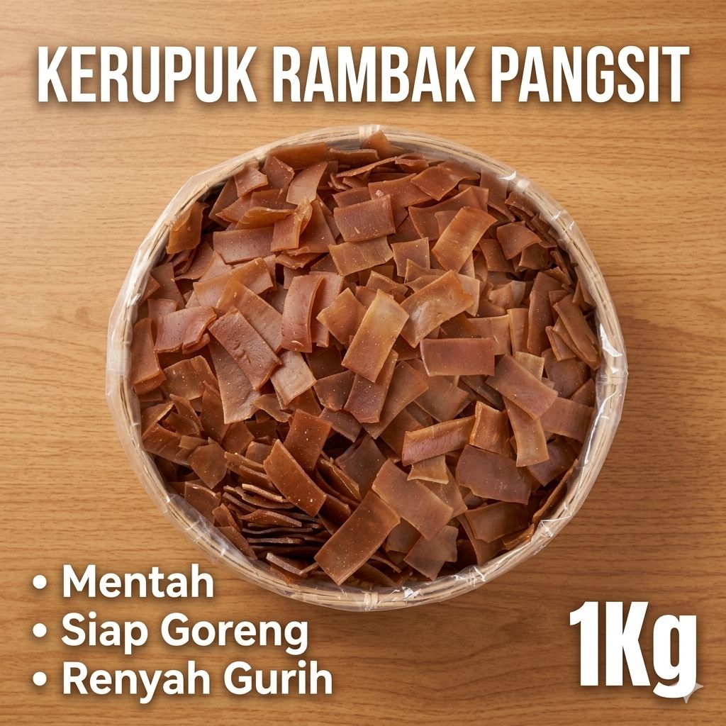 Kerupuk Rambak Pangsit Mentah 1Kg | Camilan Tradisional Renyah Gurih Siap Goreng